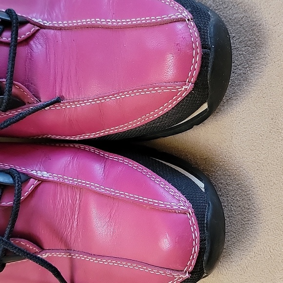 Timberland Euro Dub Ankle Pink Leather Biker Boots Size 8 - Picture 3 of 9